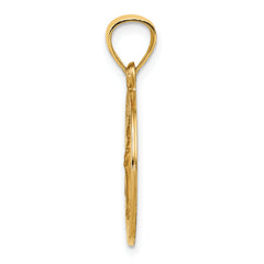 14K Polished and Satin St Raphael Medal Hollow Pendant