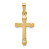 14k Textured and Polished Latin Cross Pendant