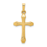 14k Textured and Polished Latin Cross Pendant