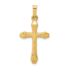 14k Textured and Polished Latin Cross Pendant