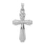14K White Gold Textured and Polished Passion Cross Pendant