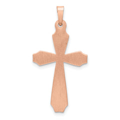 14K Rose Gold Textured, Brushed and Polished Passion Cross Pendant
