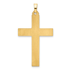 14K Brushed and Polished Latin Cross Pendant