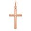 14K Rose Gold Brushed and Polished Hollow Cross Pendant