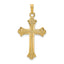 14k Textured and Polished Fleur de lis Cross Pendant