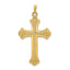 14k Textured and Polished Fleur de lis Cross Pendant