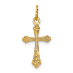 14K Gold Polished Small Cross Pendant