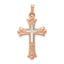 14K Two-Tone Budded Cross Pendant