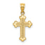 14k Gold Polished Small Budded Cross