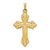 14k Polished Cross Budded Pendant