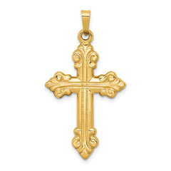 14k Polished Cross Budded Pendant