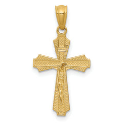 14K Gold Polished Small Passion Crucifix Pendant