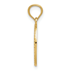 14K Gold Polished Small Cross Medal Pendant