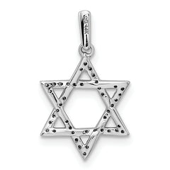 14K White Gold Diamond Star of David Pendant