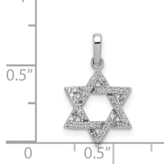14K White Gold Diamond Star of David Pendant