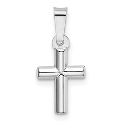 14K White Gold Polished Cross Pendant