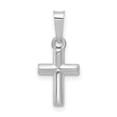 14k White Gold Polished Cross Pendant