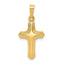 14k Polished and Textured Cross Pendant