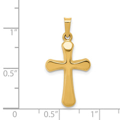 14K Polished Rounded Cross Pendant