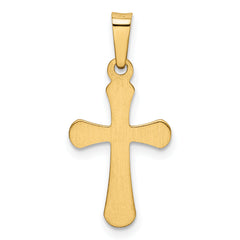 14K Polished Rounded Cross Pendant