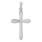 14k White Gold Polished Cross Pendant