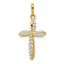 14k Polished CZ Cross Charm