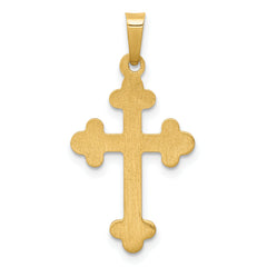 14K Polished Budded Cross Pendant