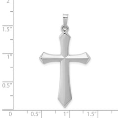 14K White Gold Polished Cross Pendant
