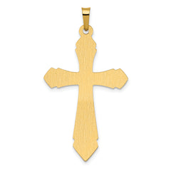 14K Polished and Satin Passion Cross Pendant