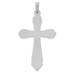 14K White Gold Polished and Satin Cross Pendant