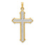 Passion Cross Pendant in 14K Two-Tone Gold, 38mm Textured - Sophia Jewelers