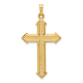 14k Polished and Textured Passion Cross Pendant