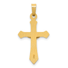 14K Two-tone Polished INRI Crucifix Pendant