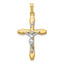 14k Two-tone Polished INRI Crucifix Pendant
