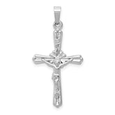 14k White Gold Polished INRI Crucifix Pendant