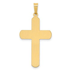14K Two-tone Polished and Textured INRI Crucifix Pendant