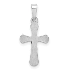 14K White Gold Polished INRI Rounded Crucifix Pendant