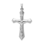 14k White Gold Polished INRI Passion Crucifix Pendant