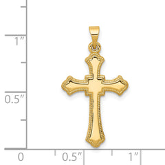 14K Budded Cross Pendant