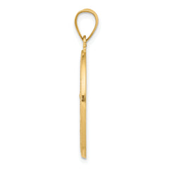 14K Polished & Satin Hollow Spanish Lady of Guadalupe Medal Pendant