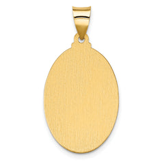 14K Polished & Satin Hollow Spanish Lady of Guadalupe Medal Pendant