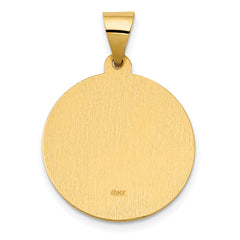 14K Polished & Satin St. Clare Hollow Medal Pendant