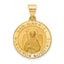 14K Polished/Satin Hollow Spanish St. Gabriel Medal Pendant