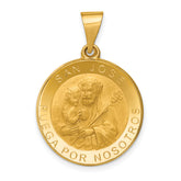14K Polished/Satin Hollow Spanish San Jose Medal Pendant