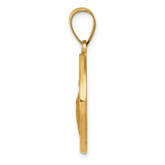 14K Polished & Satin Hollow Spanish St. Jude Thaddeus Medal Pendant