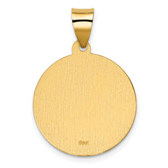 14K Polished & Satin Hollow Spanish St. Jude Thaddeus Medal Pendant