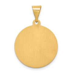 14K Polished & Satin St. Maria Goretti Hollow Medal Pendant