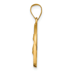 14K Polished & Satin Hollow Spanish St. Lucy Medal Pendant