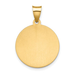 14K Polished & Satin Hollow Spanish St. Lucy Medal Pendant
