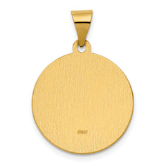 14K Polished & Satin St. Rita Hollow Medal Pendant